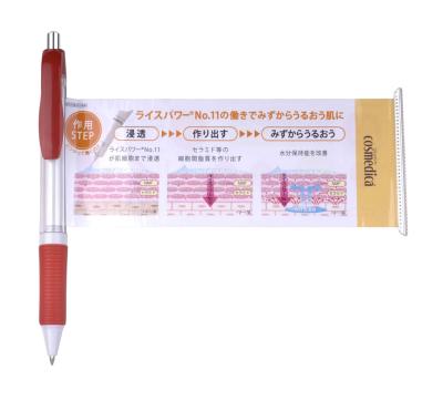 China Office & School Pen Multifunctional Hot Sales Ball With Paper Inside Adversting Banner Plastic Roller Pen for sale