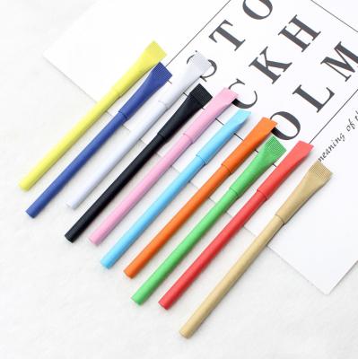 China Office & New School Pen Hot Custom Logo Eco Friendly Gift Recycled Kraft Paper Ball Pen for sale