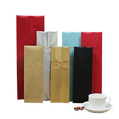 China Heat Seal Aluminum Foil Flat Bottom Moisture Proof Wholesale Coffee Beans Bag With Exhaust Valves for sale