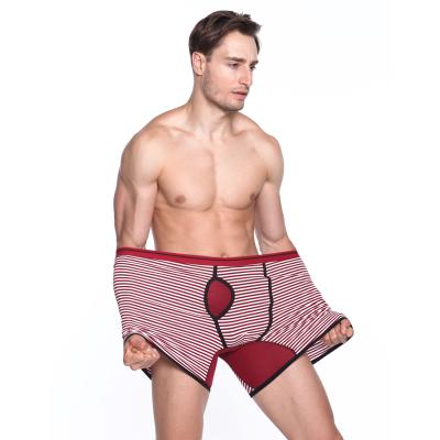 China Amazon Breathable Warm Stripe Plus Size Boxers Briefs Cotton Mens Underwear for sale