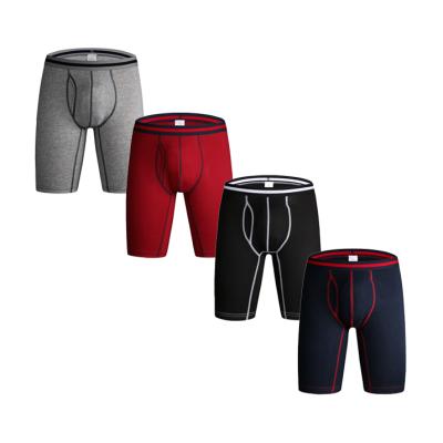 China High Quality Breathable Man Boxer Shorts Breathable Boxers Briefs Long Cotton Knee Briefs Long Leg Boxershorts Men Sports Underwear Men for sale