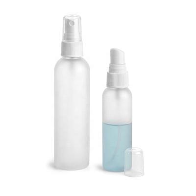 China Household Products Plastic Bottles Frosted PET Cosmo Rounds With White Fine Mist Sprayers for sale