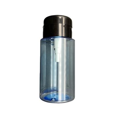 China 200ml single blue pull down empty lockable pump dispenser bottle for nail polish and makeup remover for sale