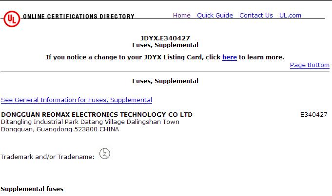UL - Dongguan Reomax Electronics Technology Co., Ltd.