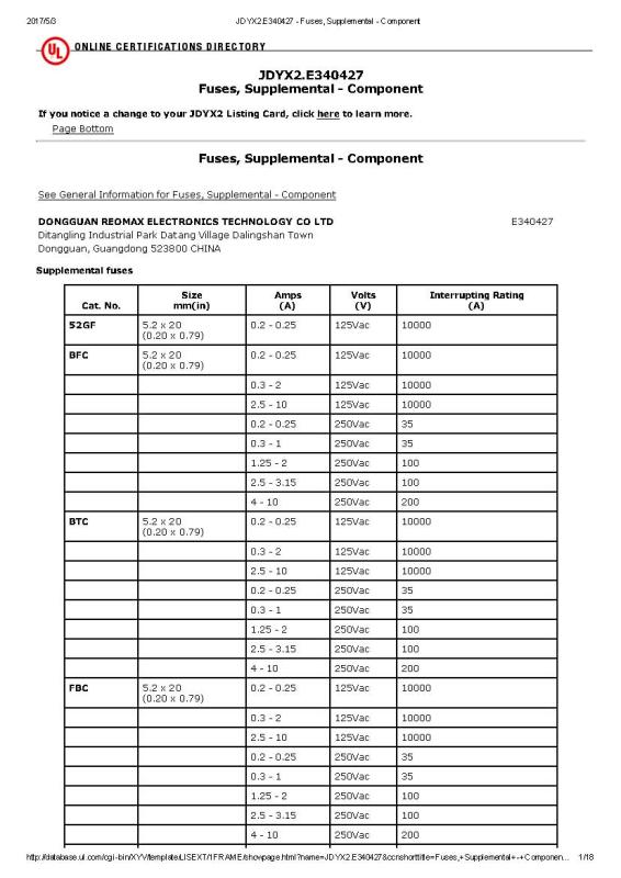 UL - Dongguan Reomax Electronics Technology Co., Ltd.