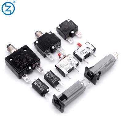 China Plastic Or Metal Automotive Circuit Breaker 12V DC Thermal Switch Adjustable Push To Reset Thermal Protector for sale