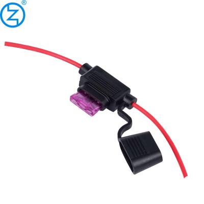 China PVC 18 Gauge Wire ATO Blade Fuse Holder Integrated Fuse Holder SplashProof With Cable for sale