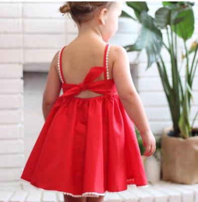 China Breathable Babies Christmas Dress Kids Red Strap Dress Dress for sale