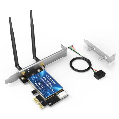 China Desktop& EDUP 2 to 1 Laptop Good Quality 600Mbps PCIE WiFi BT4.1 Adapter PCI-E Wirelss Adapter Network Card for sale