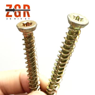 China Main Torx Torx Six-lobe Door Frame Nails Yellow Color Construction Conctete Screws for sale