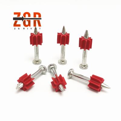 China Flat Galvanized Command Pin Shooting Nails Concrete Nail for sale