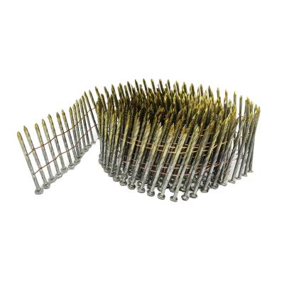 China ZGR China Factory Supply Flat Ring Shank Pneumatic Nails Coil Screw Nails for sale