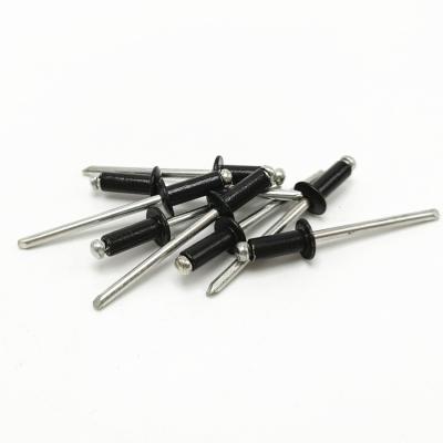 China ZGR stainless steel 4.0mm/4.8mm flat head bifurcated rivet, aluminum rivet, black color rivet for sale