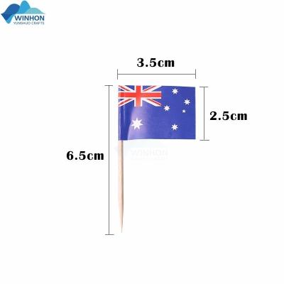 China Healthcare Institute Flag Australia Mini Small Cupcake Topper Flags of Australia toothpicks perfect for sandwiches, deserts, steak and more. for sale