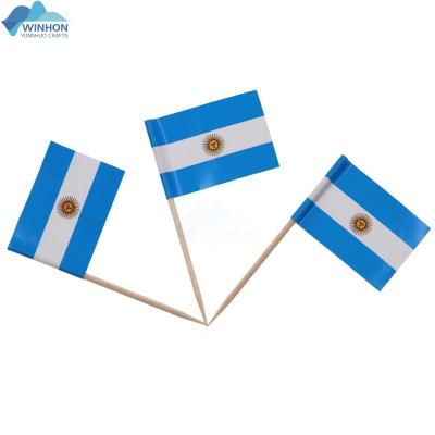 China Health Care Institute Mini Argentina Toothpick Flag Argentina Flag Cupcake Topper Flags Perfect For Sandwiches, Deserts, Drinks and more. for sale