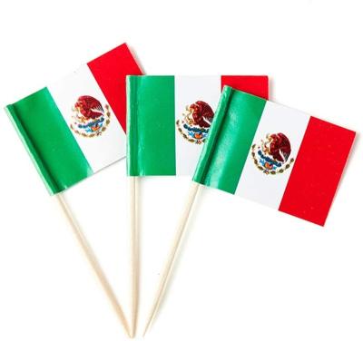 China Health Care Institute Mini Mexico Toothpick Flag Small Cupcake Topper Flags Perfect For Sandwiches, Deserts, Drinks and More for Party Decoration for sale