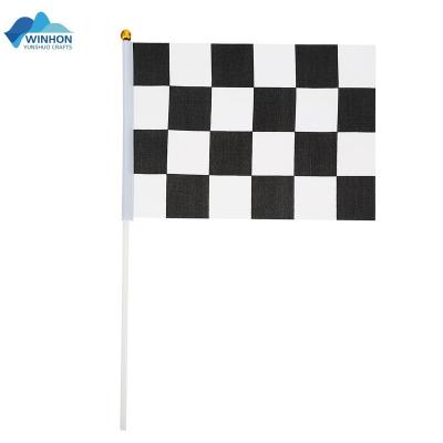 China Black And White Checkered Sport Game Hand Wave Racing Flags for sale