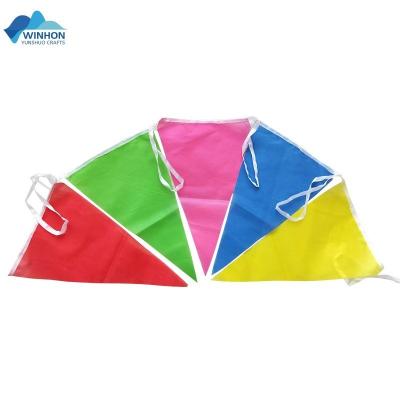 China Barber Shop Color Can Be Polyester Triangle Pennant String Customized Hot Selling Decorative Colorful Flag for sale