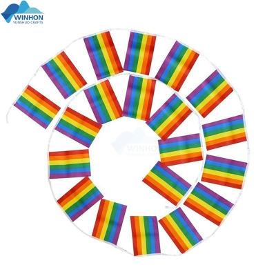 China Hot Selling PENNANT LGBT Pride Banner Rainbow String Bunting Gay Flags For Festival Party Celebration Decoration for sale