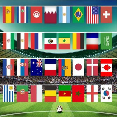 China Football Soccer Theme Qatar Country Custom Country World Cup National Bunking Flags For Club Decoration for sale