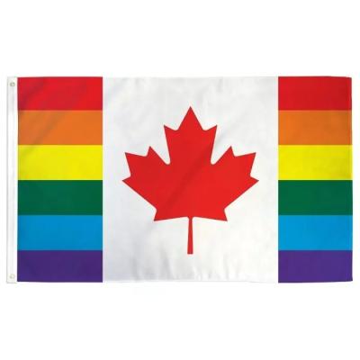 China Barber Shop Canada Rainbow Banner Gay Canadian Flags 3x5 ft Pride Flag 90x150cm Lgbt for sale