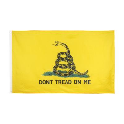 China Cheap Barber Shop High Quality Price 100% Polyester Don't Tread On Me Gadsden 3x5 Flag for sale