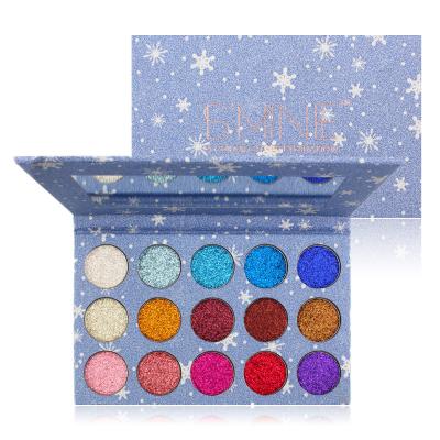 China Private Label Vegan Makeup Cosmetics 15 Colors Waterproof Eyeshadow Palette for sale