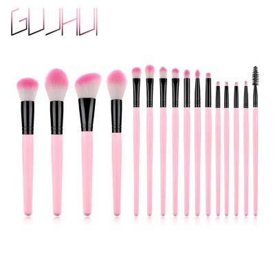 China Angular Blush Fashion Makeup Brush Set 16pcs Pink Color Label Makeup Brushes Custom Logo Cute Makeup Brushes Private for sale