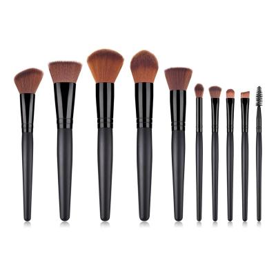 China Angular Blush Makeup Brush Kit Factory Cheap Soft Black Luxury Gradient Hair Makeup Brush Set For Face for sale