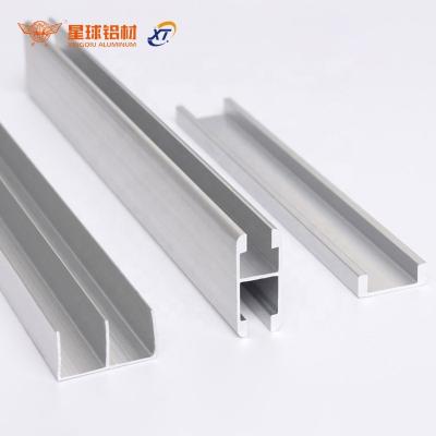 China Customized Popular Showcase Factory Supply Aluminum Alloy Glass Cabinet Sliding Door Track Set Aluminum U Iron For Glazed Showcase for sale