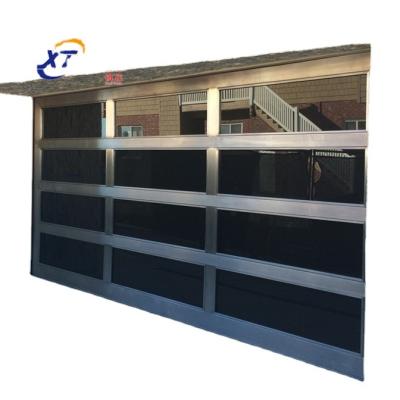 China Post-modern automatic frosted aluminum garage glass door folding aluminum profile for sectional door for sale