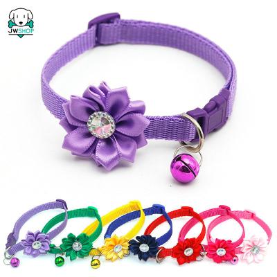 China Easy Cat Collar Pet Supplies Cat Flower Bells Flower Dog Collar Wearable Cat Collar Bell Flower Adjustable Pet Viable Lovely for sale