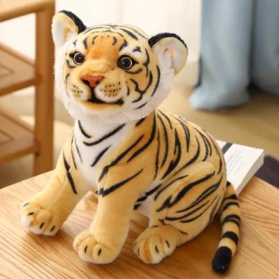 China stuffed & Tiger Plush Toy Stuffed Soft Forest Tiger Pillow Dolls For Kids 23cm Simulation Baby Wild Animal Birthday Gift for sale