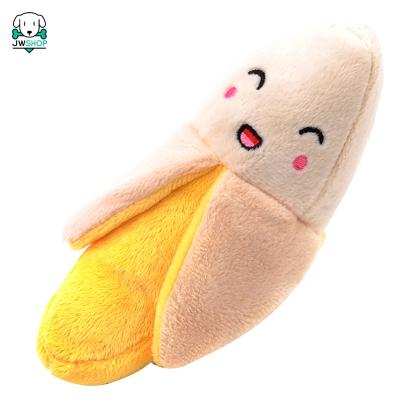 China Viable Animals Cartoon Dog Toys Stuffed Squeaky Pet Toy Cute Plush Puzzle For Dogs Cat Chew Squeaker Squeaky Toy For Pet Banana for sale