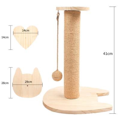 China Small viable indoor cats and kittens Cat Scratch Post Sisal Tree, natural sustainable sisal Cat Scratch Post Sisal Tree for sale