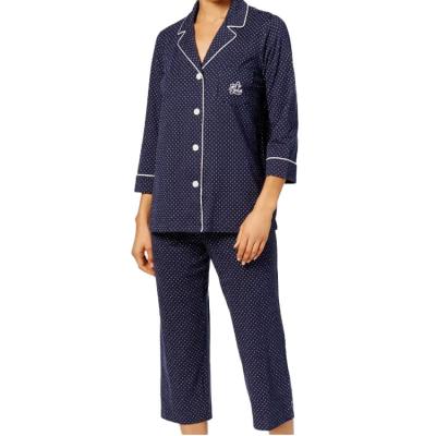 China QUICK DRY Cotton Pajamas For Women Long Sleeve Ladies Buttoned Pajamas Sets Two Pieces Loungwear Setsleepwear for sale