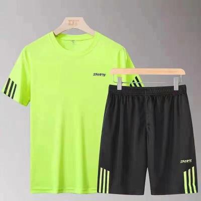 China Summer QUICK DRY Mens Mens Short Sleeve Shorts Sets Two Piece Set Tops And Bottom Outfits For Male for sale