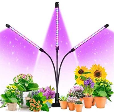 China FLOWER Three Pipe Dimming Timer Clip LED Grow Light for Indoor Plant Garden Home Office Hydroponic Grow Lighting for sale