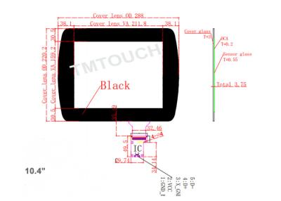 China iPad Notebook Multi Point Projected Capacitive Touch Screen 10.4