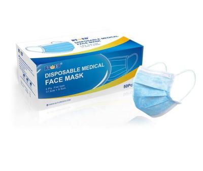 China Adult Black Three-Layer Disposable Medical Face Masks for sale