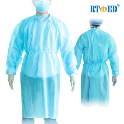 China SS/SMS/PP+PE Surgical Gown Disposable Medical Operation Clothes Back Openings and Tie-Back Knit-Cuff SS/SMS/PP+PE Factory Wholesale for sale