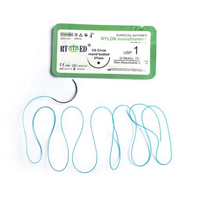 China Hospital Cheap Medical Sterile Surgical Nylon Suture With Needle for sale