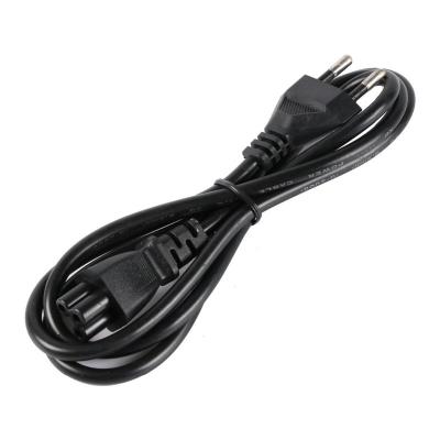 China 1.2m EU and US COMPUTER Plug Standard Line Two Hole Plum Tail AC Power Extension Cable Black for Computers and Laptop for sale