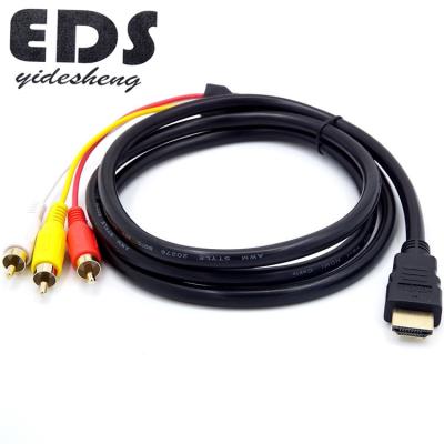 China Speaker H DMI Male To 3RCA Composite Male M/M Connector Adapter Cable AV Cord for sale