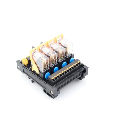 China RY1R-4NP-S Sealed Plug In 4 Channel 10A 250VAC/30VDC DIN Rail Mount Relay Module for sale