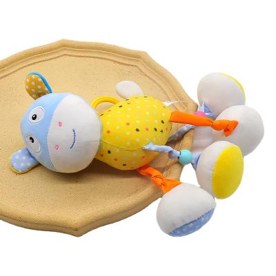 China 2021 Animal Donkey Crib Stroller Eco-friendly Hanging Ratchets Plush Doll Newborn Donkey Teether Soothe Plush Toy for sale