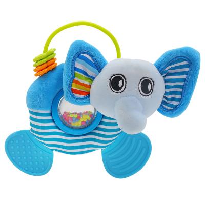 China Baby Eco-Friendly Infant Cartoon Giraffe Animal Fish Handle Ratchets Soft Plush Safety Teether Toys Teeth Cares Doll For Kid for sale