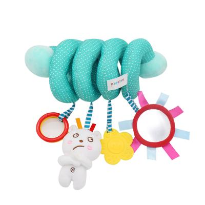 China 2021 Early Education New Arrival Child Stroller Car Seat Sensory Educational Spiral Baby Toy Hanging Rattle with Bear and Teether for sale