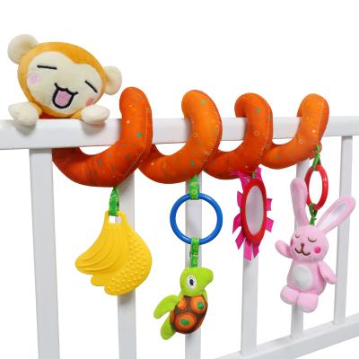 China 2021 Eco-Friendly New Bed Around Travel Spiral Ride Seat Car Activity Stroller Hanging Toys Baby Ratchets Toy for sale