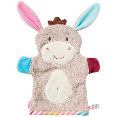 China Eco-freindly AUGLEKA Parent-child Gifts Parent-child Interaction Newborn Flannel Animal Bath Mitt Toys for sale